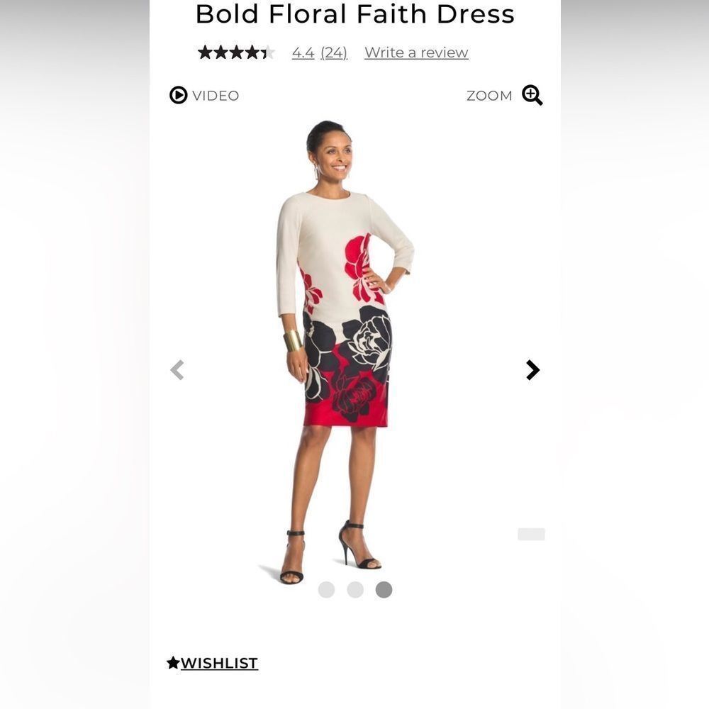 Chico’s Faith Women’s Floral Dress Sz 1 NWT